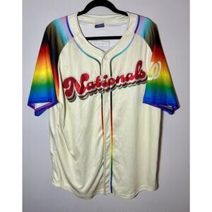 MLB Washington Nationals Baseball Jersey Pride 25 - Size XL Extra Large Rainbow